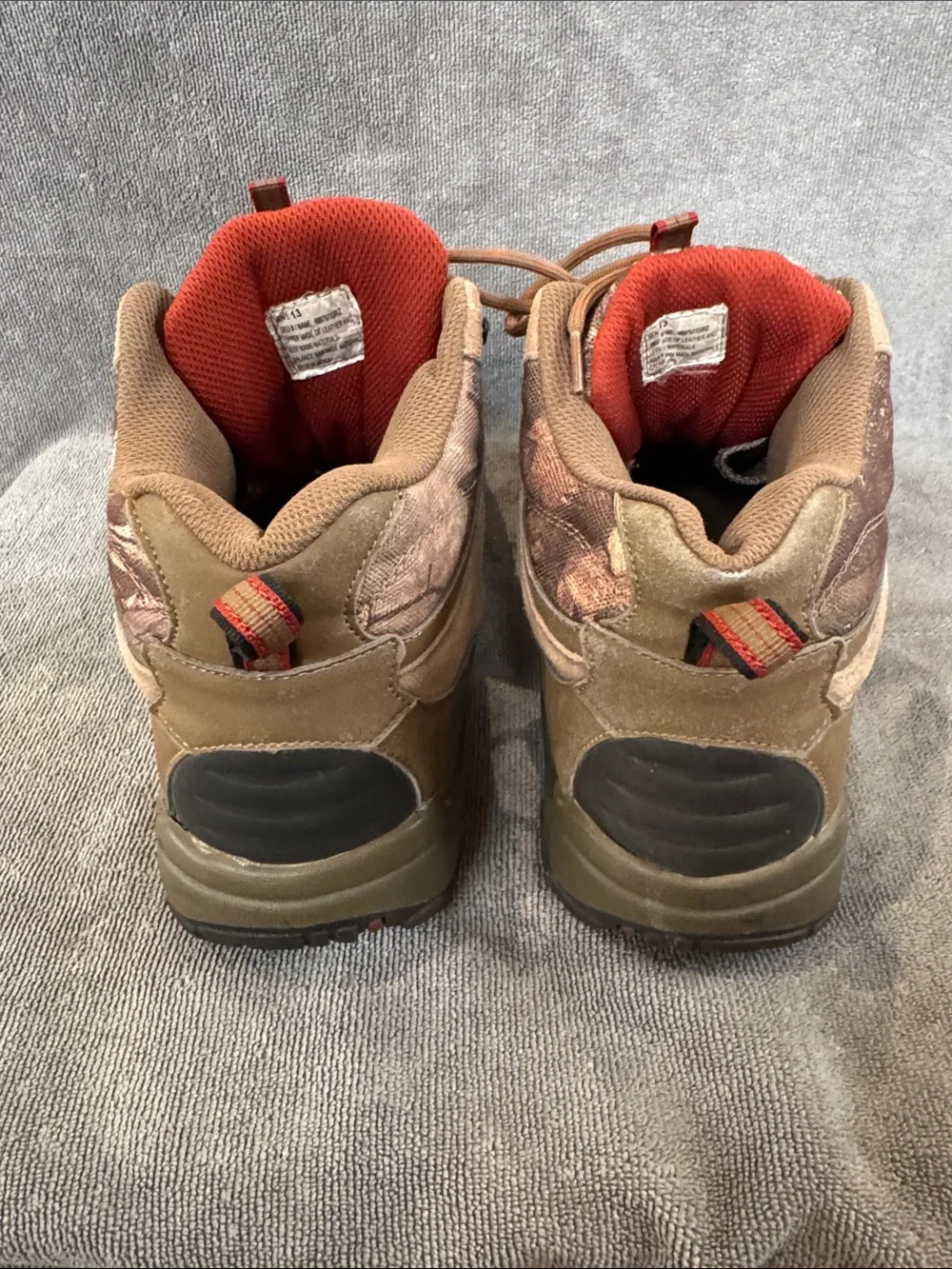 Coleman Camo-Tan Suede Outdoor Hiking Trail Hunting Mid Height Boots Size 13